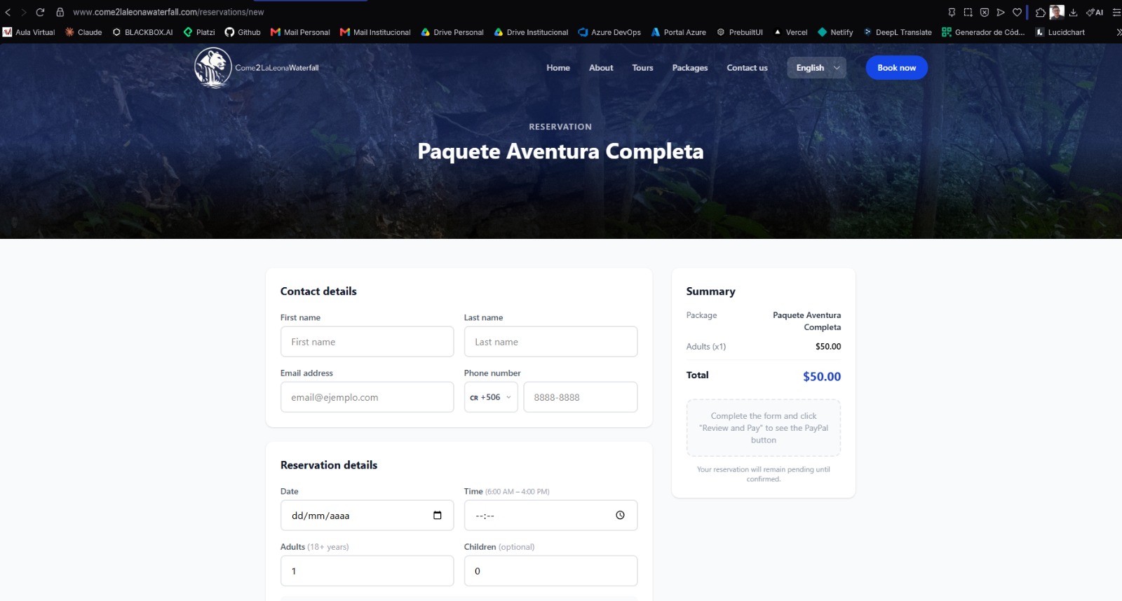 Leona waterfall web app thumbnail